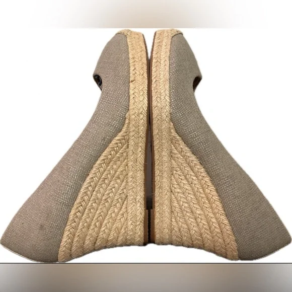 JCREW Seville Espadrille Wedge in Metallic Grey Canvas Jute Heel Shoe Womens- 7 - Picture 6 of 7